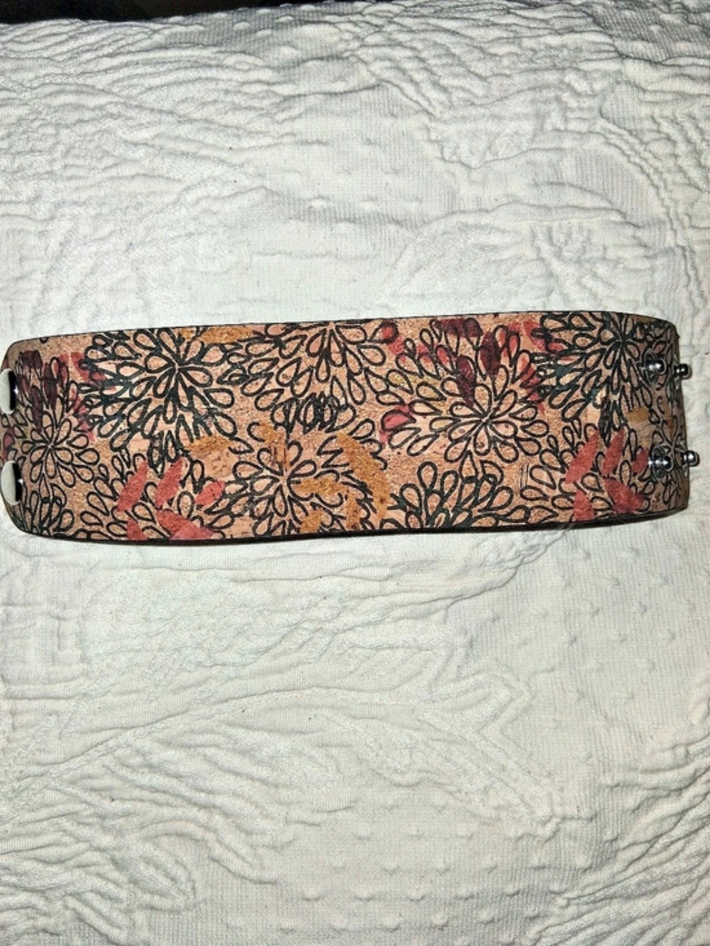 Floral Snap Cuff in Brown & Black